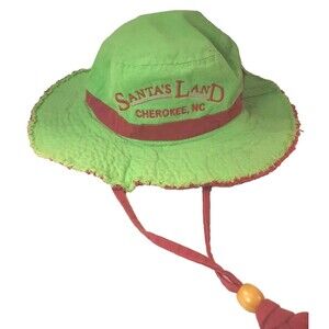Santa's Land Cherokee NC Green Bucket Boonie Kids Youth Hat Christmas Park